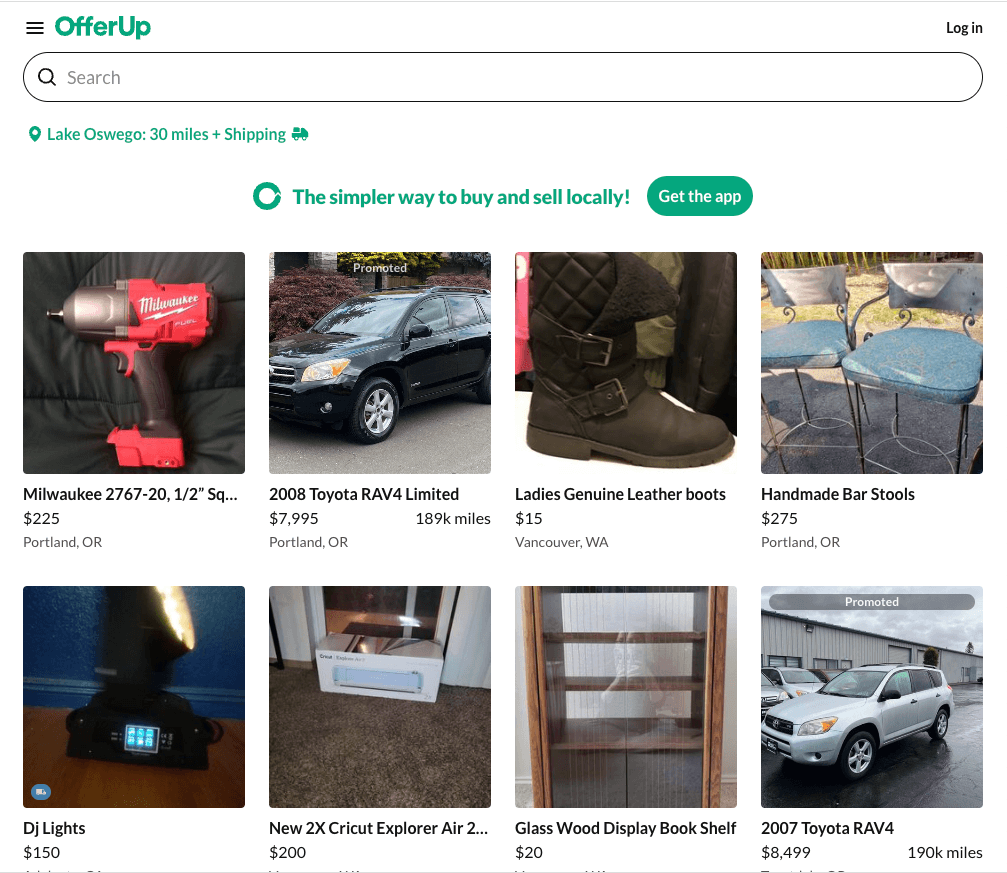 OfferUp Homepage