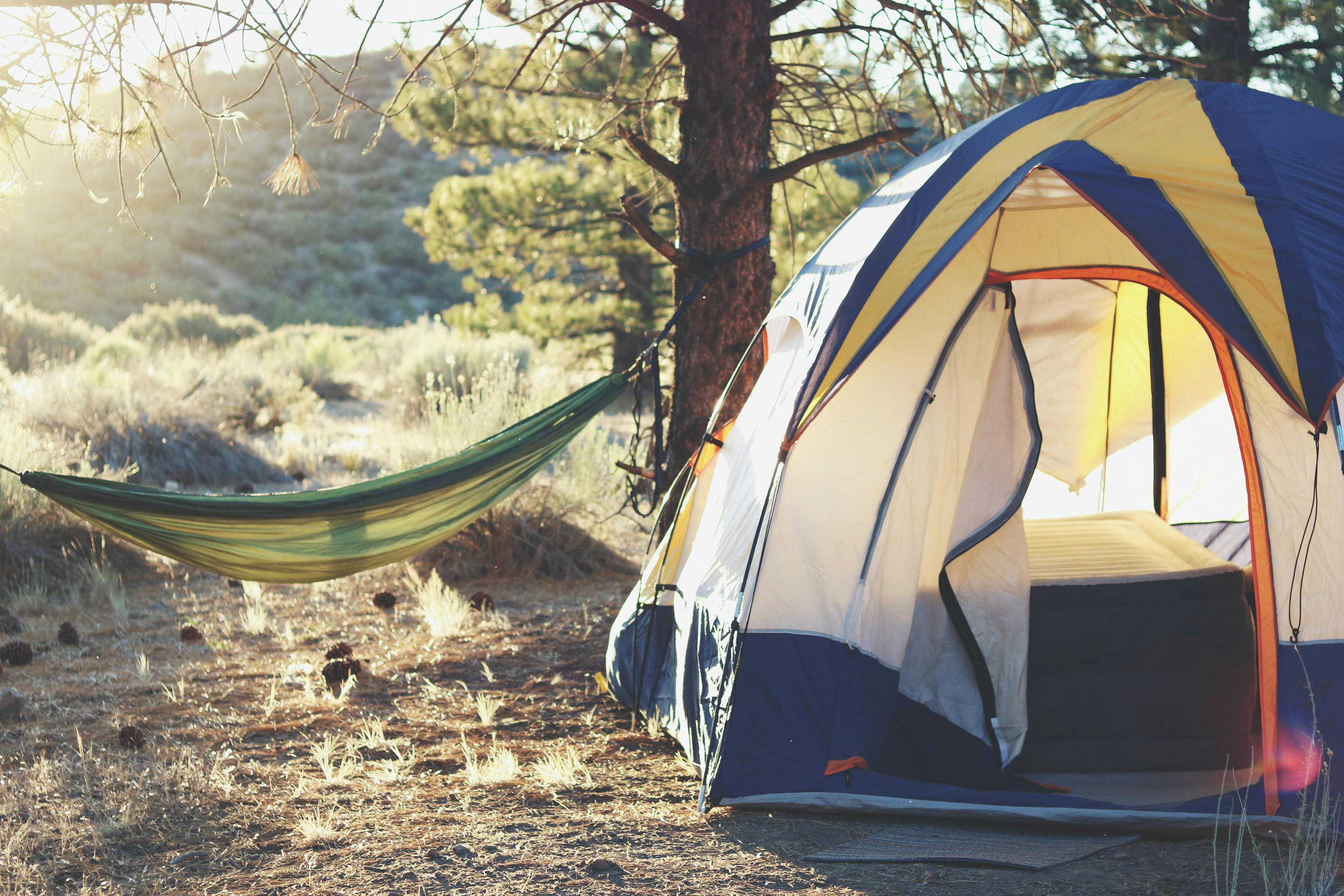 Camping tent and sleeping bags